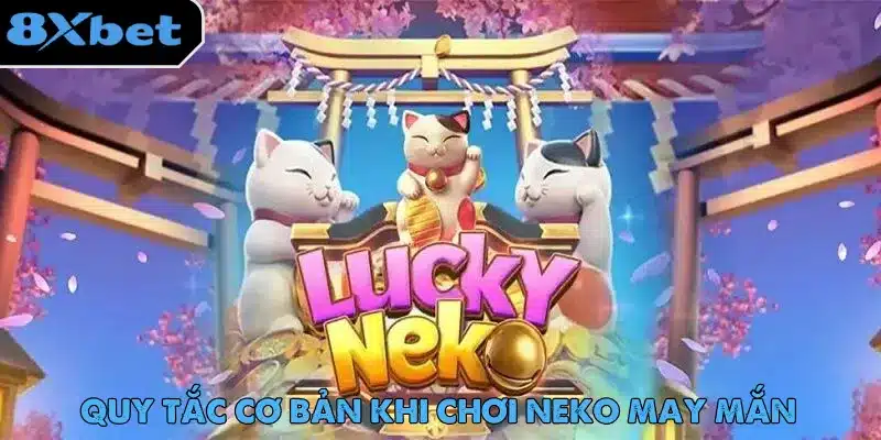 Ba chú mèo thần tài trước cổng torii và hoa anh đào trong màn hình mở đầu neko may mắn