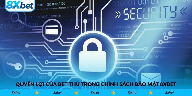 Minh họa chính sách bảo mật 8xbet: người dùng cầm điện thoại cạnh khiên ổ khóa bảo vệ thẻ và hồ sơ cá nhân