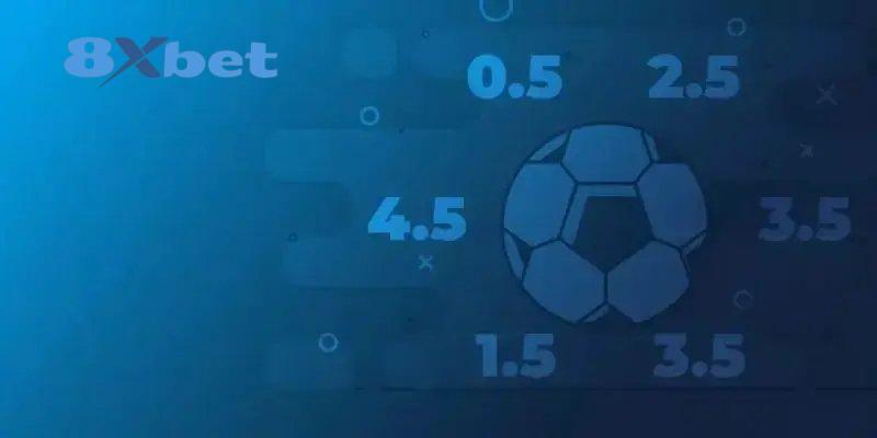 Quả bóng giữa các mốc 0.5, 1.5, 2.5, 3.5, 4.5 trên nền xanh, gợi cách đọc kết quả world cup theo số bàn