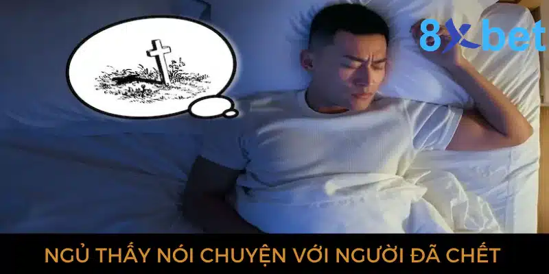 Người đàn ông nhíu mày khi ngủ, bong bóng hiện ngôi mộ có thánh giá, minh họa mơ thấy người chết